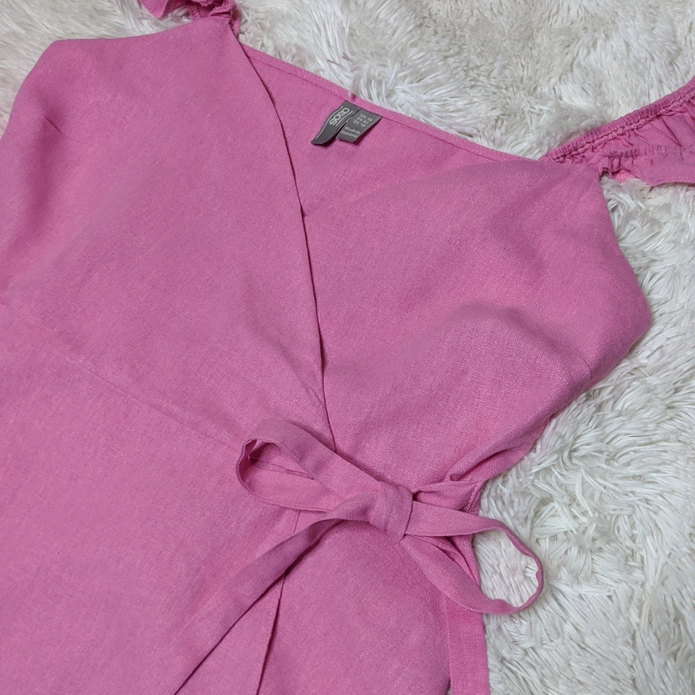 Asos Pink Mock Wrap Top Shirt